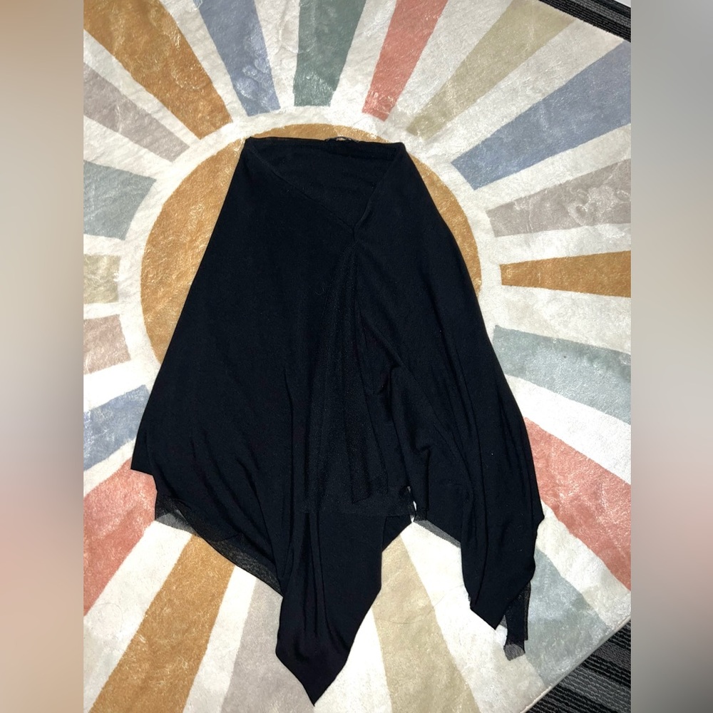 vintage Bebe black handkerchief midi skirt
